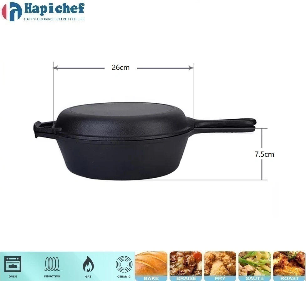 lodge enameled cast iron dutch oven Hapichef 3-Quart Hammered Cast Iron Combo Cooker