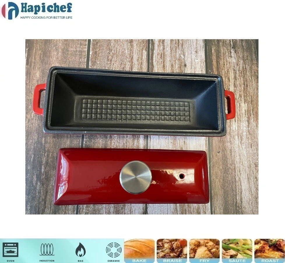 sams cast iron dutch oven Non-Stick Enamel Cookware Cast Iron Loaf Bread Bake Pan