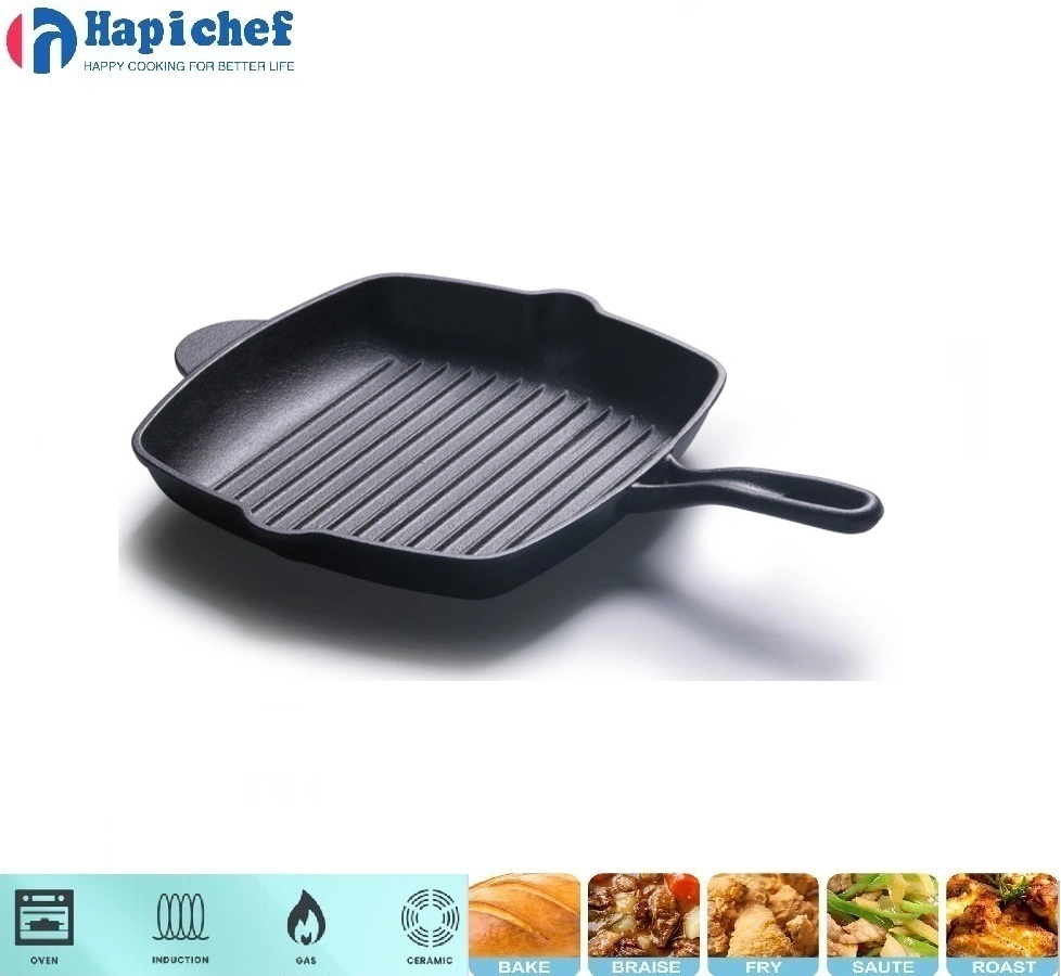 പഴയ പർവ്വതം കാസ്റ്റ് ഇരുമ്പ് ഡച്ച് ഓവൻ Kitchen Utensils Steak Grill Frying Pan Pre-Seasoned Cast Iron Cookware