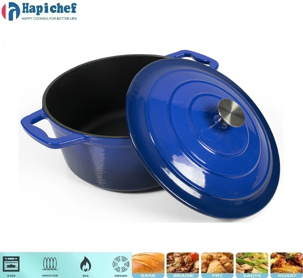 sams kas an fè Olandè fou Factory Wholesale Kitchenware Round Cast Iron Dutch Oven Enamel Casserole Cookware