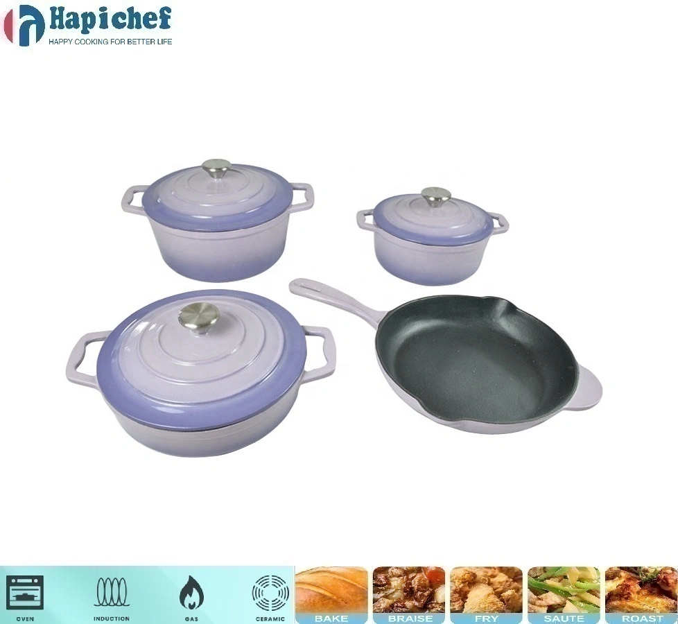 cast iron pot set manufacturers Hot Selling High Quality Nonstick Cast Iron Enamel Skillet Frying Pan