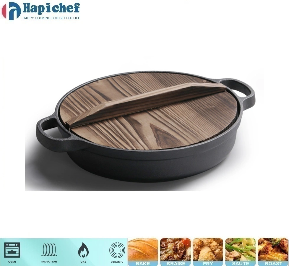 ក្លឹប Sam's ដេញដែកហូឡង់ Hotsale Factory Direct Supplier Kitchen Cooking Pot Cast Iron Baking Pizza Pan