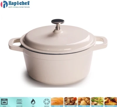 Holiday Promotion Gift Round Cookware Red Crock Pot Enamel Cast Iron Casserole, Cast Iron Cookware, Cast Iron Casserole