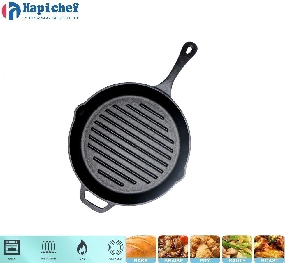 തുരുമ്പിച്ച കാസ്റ്റ് ഇരുമ്പ് ഡച്ച് ഓവൻ Hot Sale New Style BBQ Grill Pan Griddle Plate Cast Iron Griddle Pan