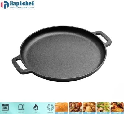 Pre-Seasoned Cookware Round Griddle Cast Iron Grill Frying Pan, Cast Iron Cookware, Cast Iron Casserole