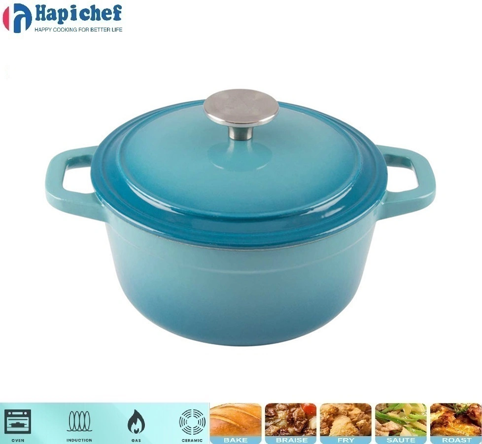 oveni ya zamani ya chuma ya Uholanzi ya mlima High Quality Nonstick White Eanmeled Cast Iron Dutch Oven Round Casserole with Lid