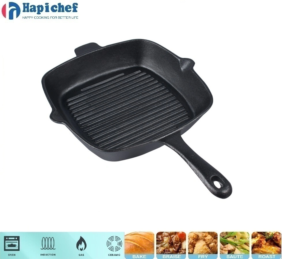 cast iron pot set suppliers Direct Factory Outdoor Cooking Square Cast Iron Griddle Grilling Pan