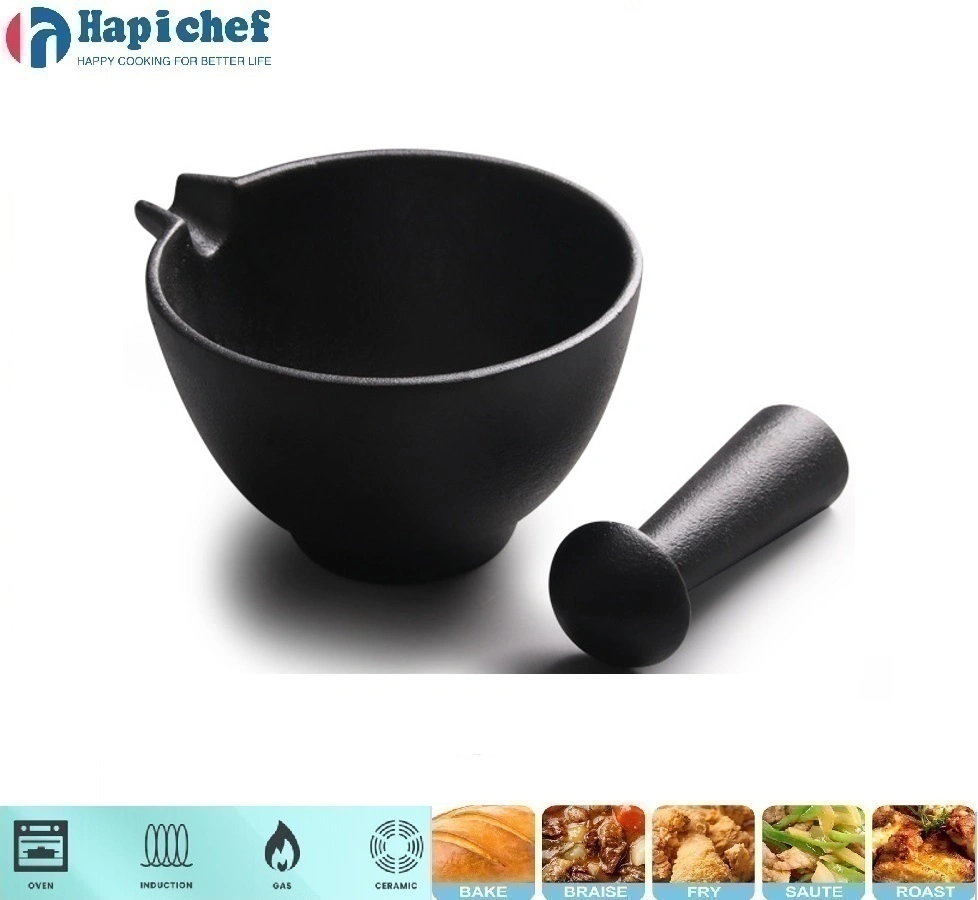 ក្លឹប Sam's ដេញដែកហូឡង់ Pre-Seasoned Cast Iron Mortar and Pestle