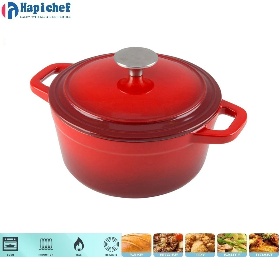 oveni ya chuma iliyotupwa ya Uholanzi High Quality Nonstick White Eanmeled Cast Iron Dutch Oven Round Casserole with Lid