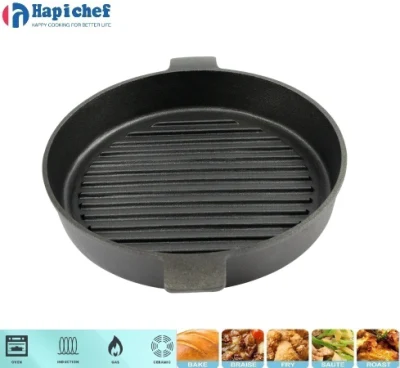 Amazon Hot Sale Grill Pan Cast Iron Cookware Barbecue Griddle Plate, Cast Iron Cookware, Cast Iron Casserole