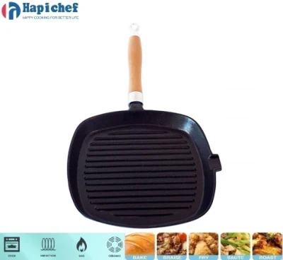 China Factory 10 Inch Vegetable Oil Cast Iron Cookware Grill Pan, Cast Iron Cookware, Cast Iron Casserole