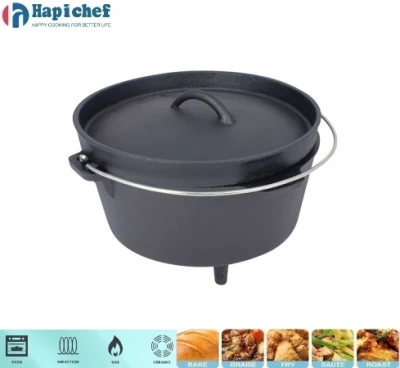 Amazon Hot Selling Outdoor Camp BBQ Cookware Cast Iron Pot Dutch Oven, Cast Iron Cookware, Cast Iron Casserole