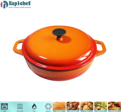 Hot Selling Cookware Cast Iron Enameled Double Ear Soup Cooking Pot, Cast Iron Cookware, Cast Iron Casserole