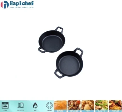 Small Cookware Round Pot Cast Iron Frying Pan with Two Ear Handle, Cast Iron Cookware, Cast Iron Casserole