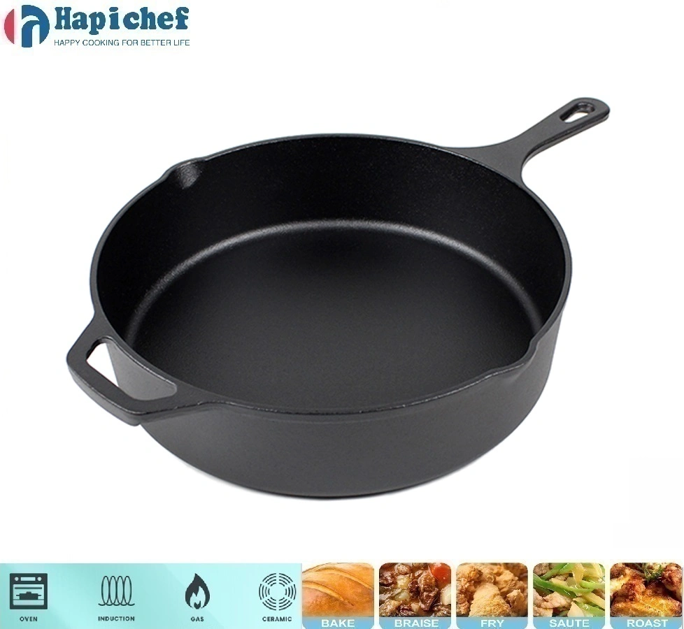 cast iron pot set factories Cast Iron Deep Big Volume Cast Iron Skillet Fry Pan