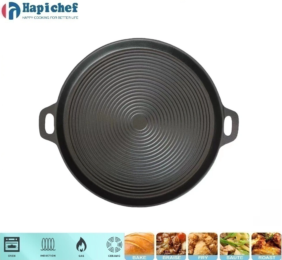 foornada birta Dutchka ah oval Hot Sale Cast Iron Round Griddle Pizza Pan