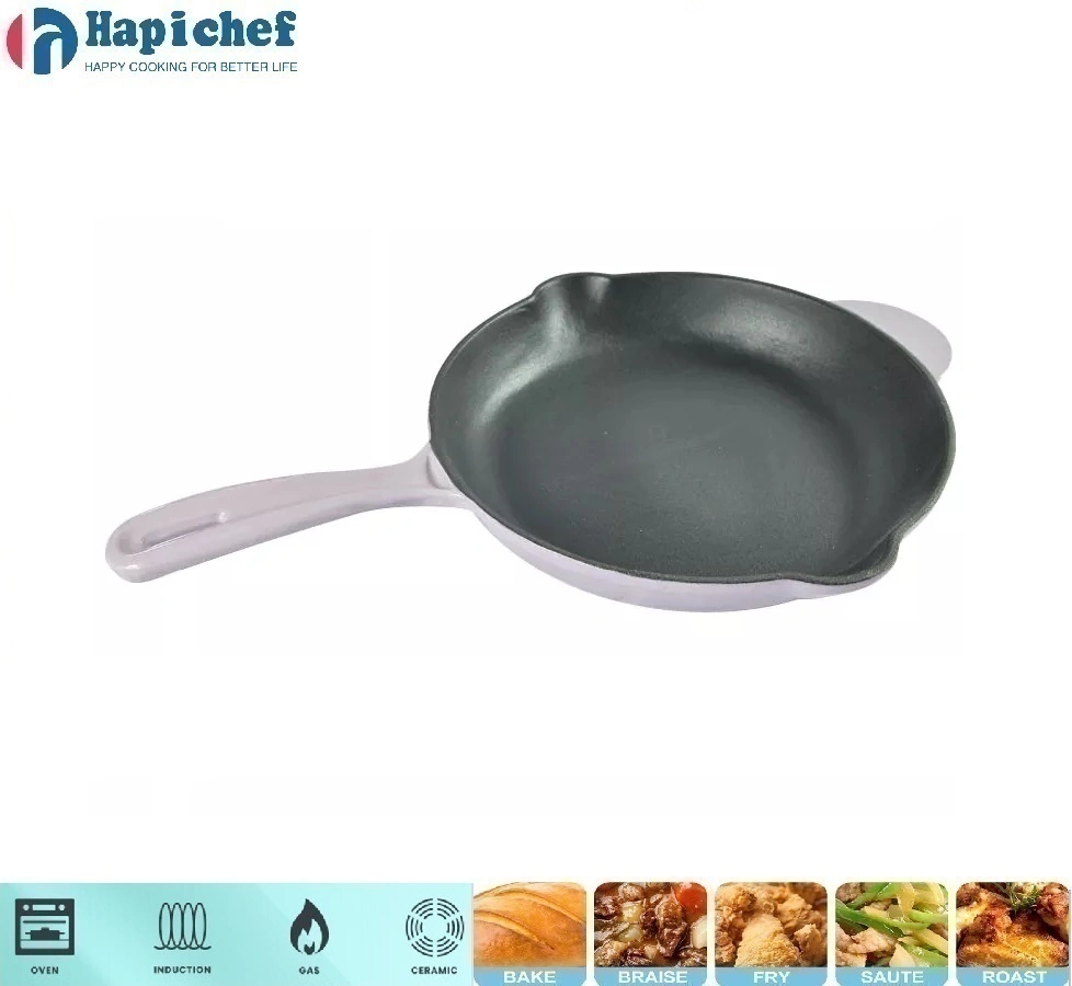 cast iron pot set supplier Hot Selling High Quality Nonstick Cast Iron Enamel Skillet Frying Pan
