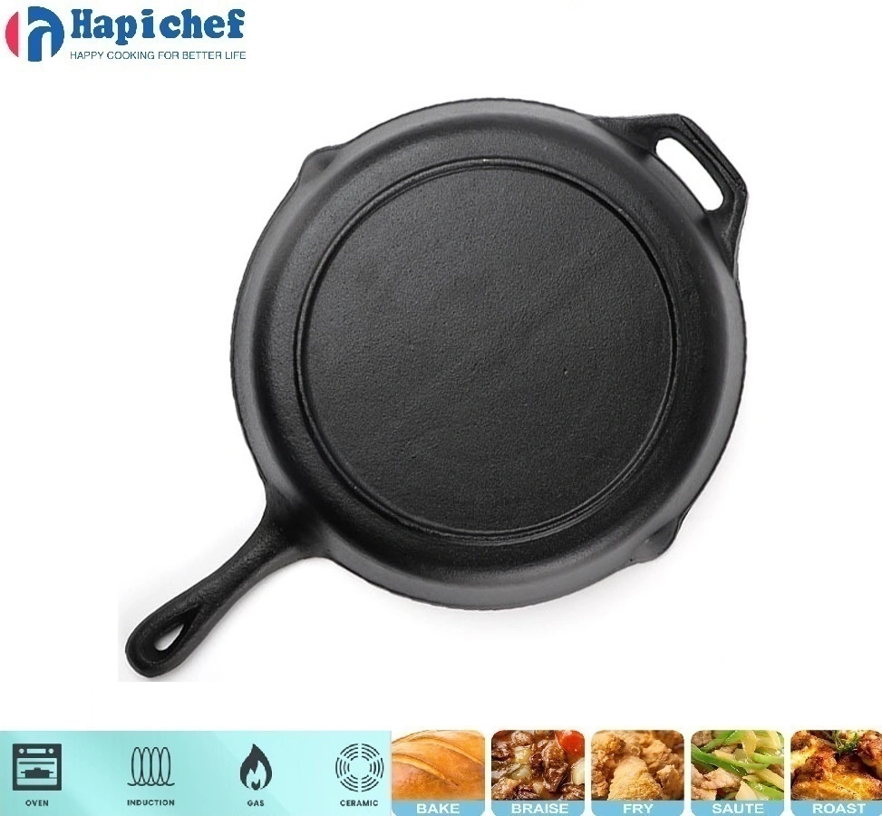 China Factory Cookware Half Griddle Half Pan Cast Iron Pot Frying Pan