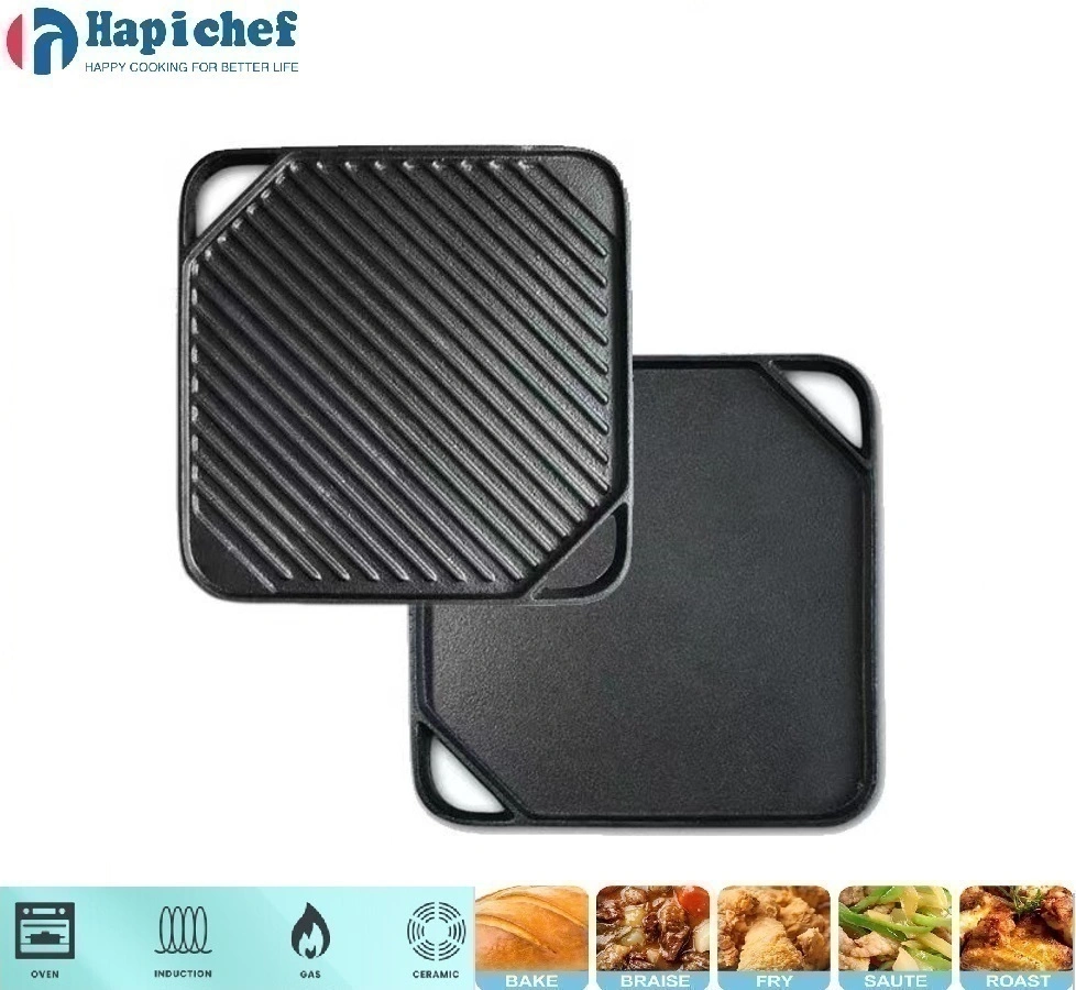 finex cast iron dutch oven Cast Iron Square Double Side Griddle Pan