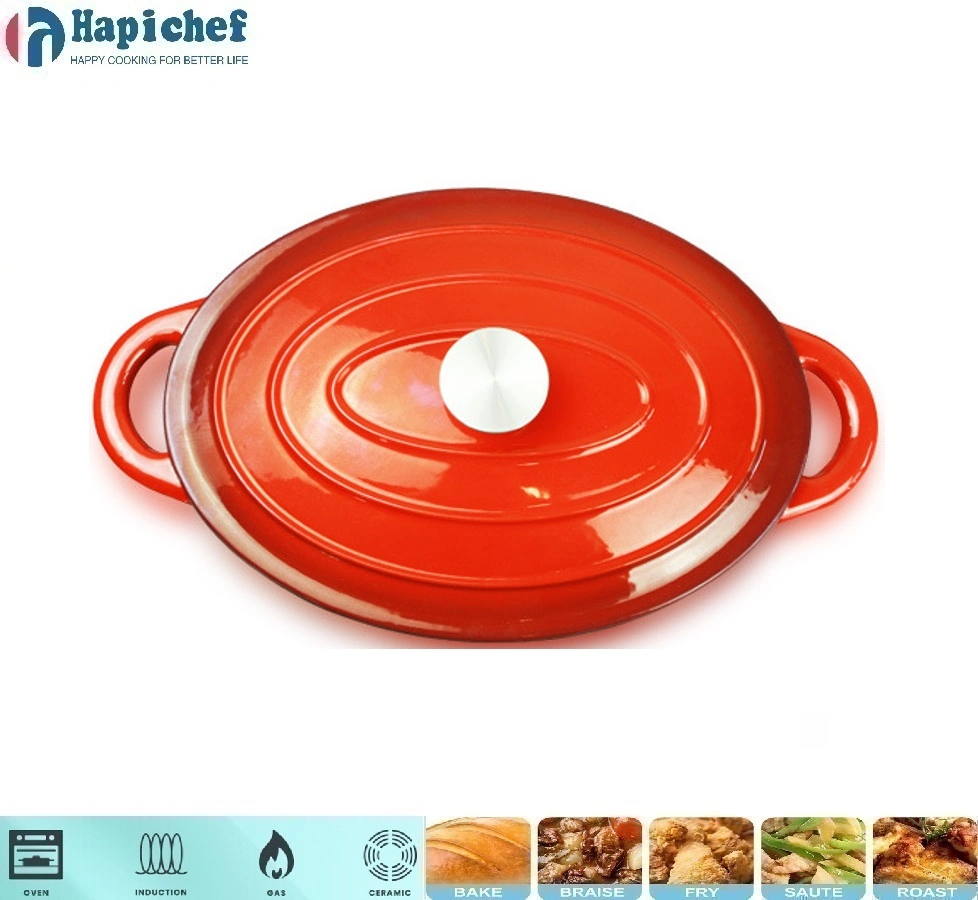 juu ya meza kutupwa chuma tanuri ya Kiholanzi Factory Wholesale Oval Enamel Cast Iron Cookware Cooking Pot Casserole Dutch Oven
