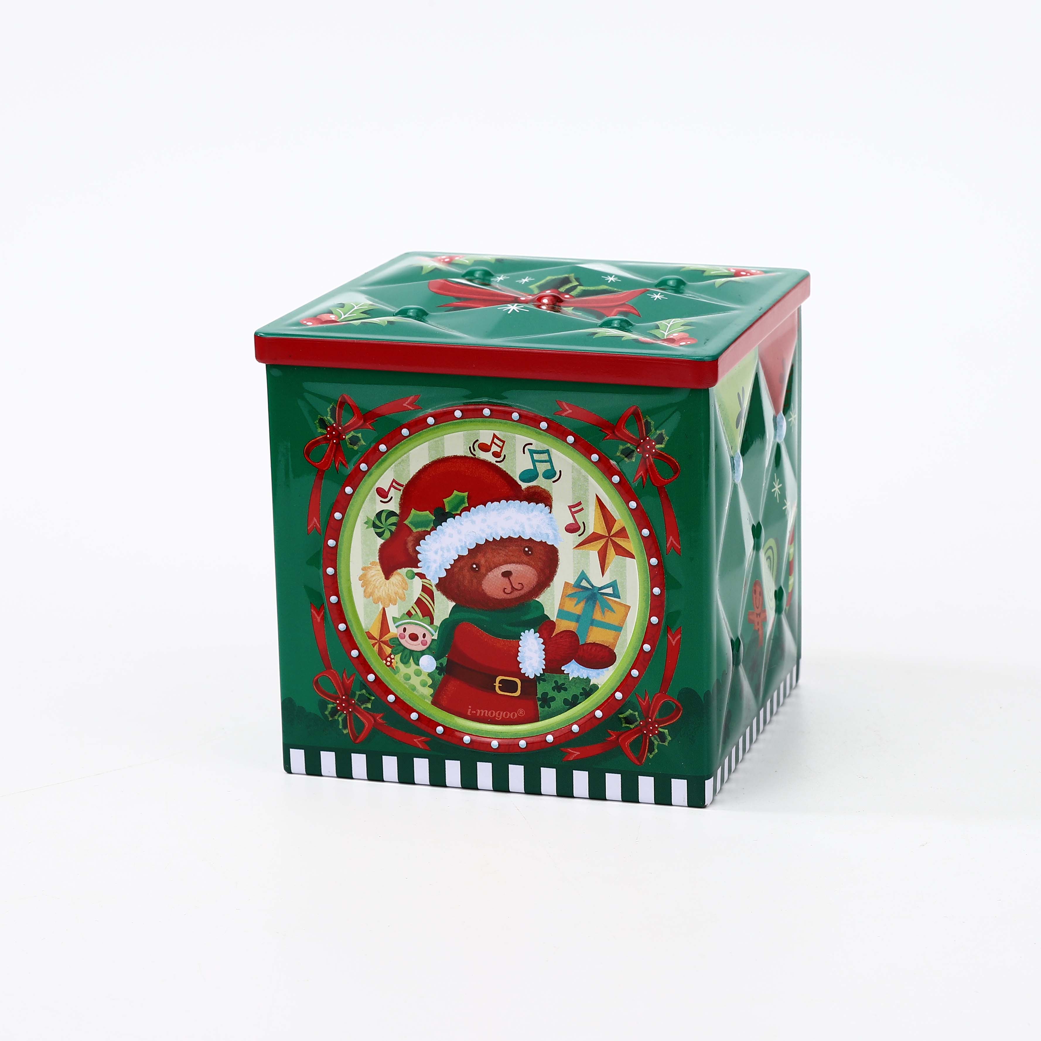 Custom Embossing Square Tin Box Bear