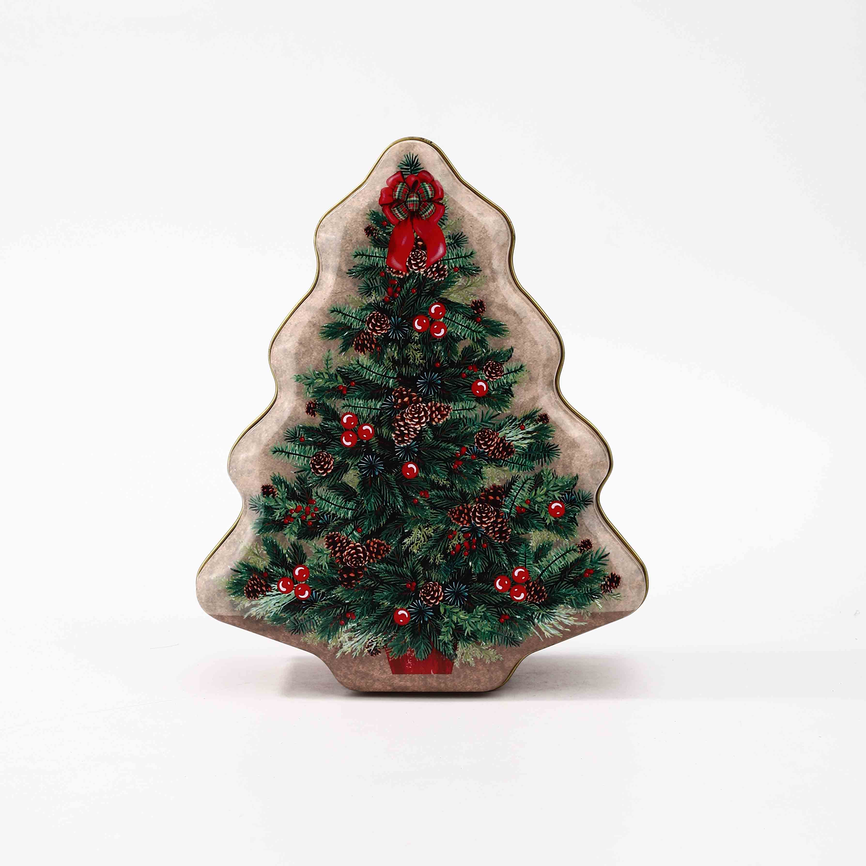 Christmas Tree Shape Custom Tin Box