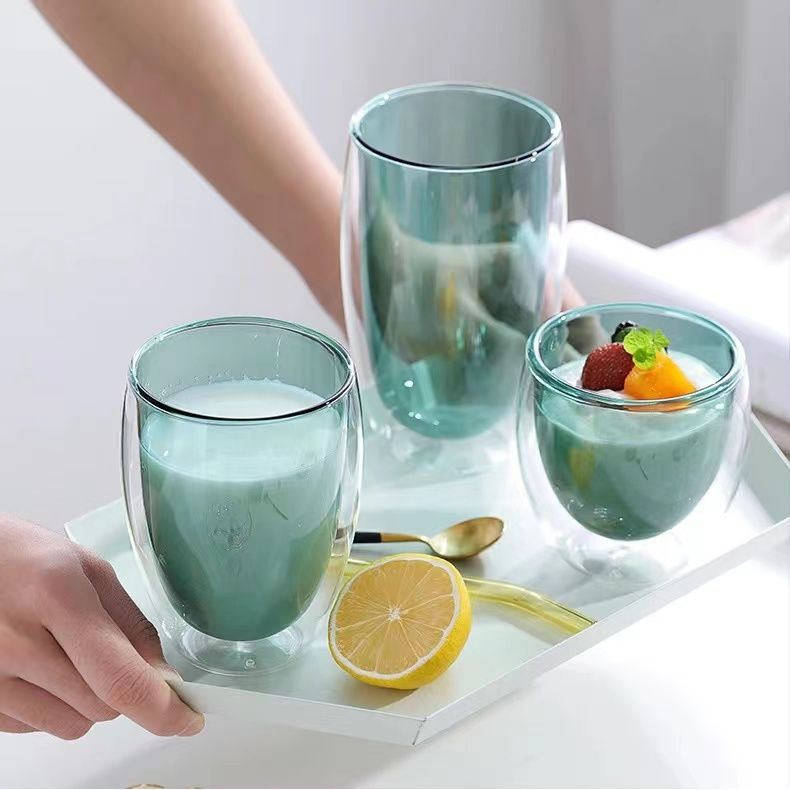380ml colorful High borosilicate Glass Coffee Mug