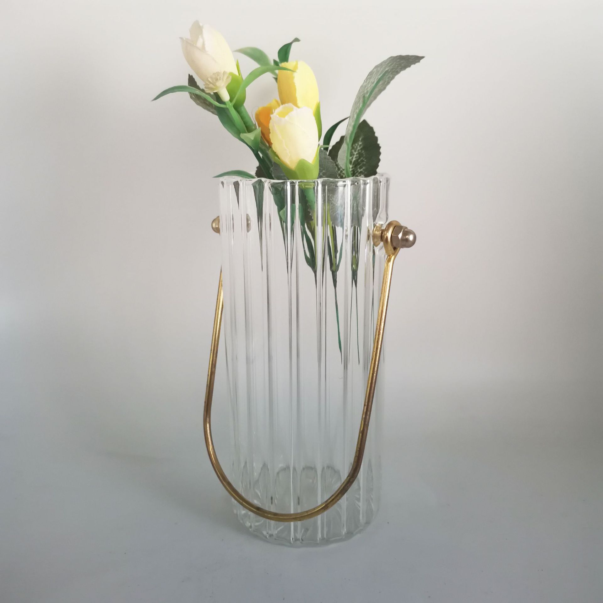 Creative Striped Glass Vase Hot Selling Colorful Clear Vases