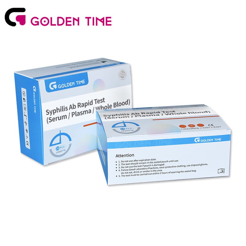 The Syphilis Ab Rapid Test is a lateral flow chromatographic immunoassay for the qualitative detection of antibodies including IgG, IgM, and IgA to Treponema pallidum(Tp) in human serum, plasma or whole blood.