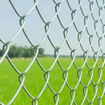 Chain link wire mesh fence