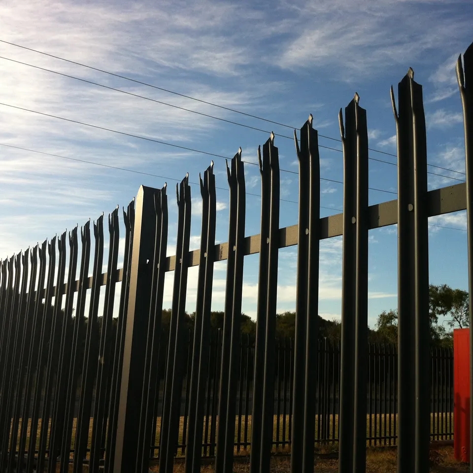 Steel palisade fence panels
